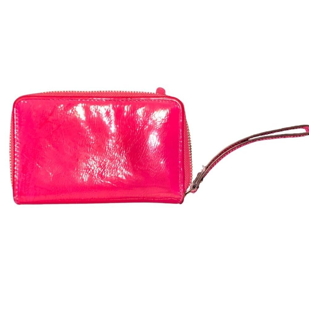 Authentic Coach Fuschia Pink Zippy Patent Leather Wallet Wristlet Cardholder - Picture 3 of 8
